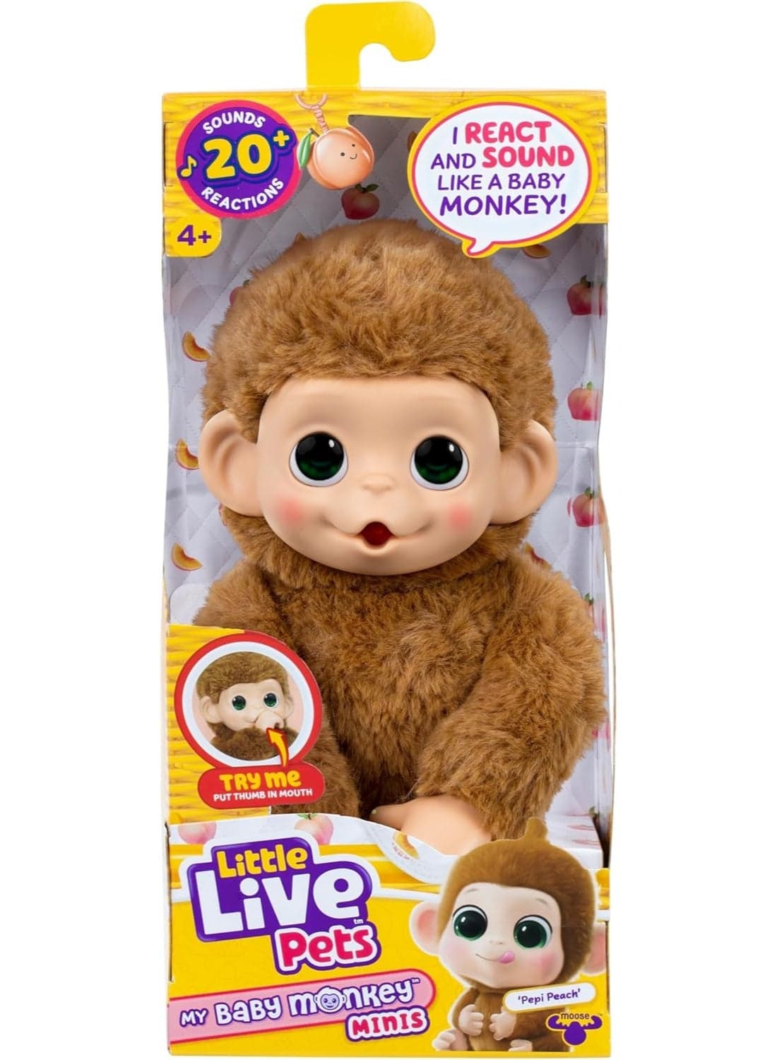 Little Live Pets My Baby S3 Mini Monkey Single Pack Pepi Peach