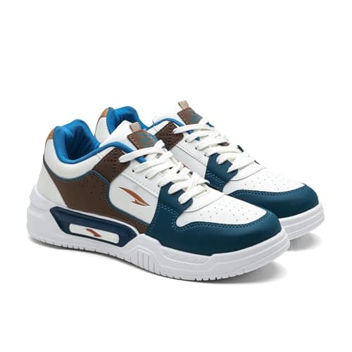 ASIAN Shadow-01 Sneakers for Men | Lightweight Casual Shoes for Walking, Training, Gym & Travel | Soft Cushion Sneaker for Boys, Strong Grip Outsole & Colourblocked Style(WHTTBLMOUS)-UK 6