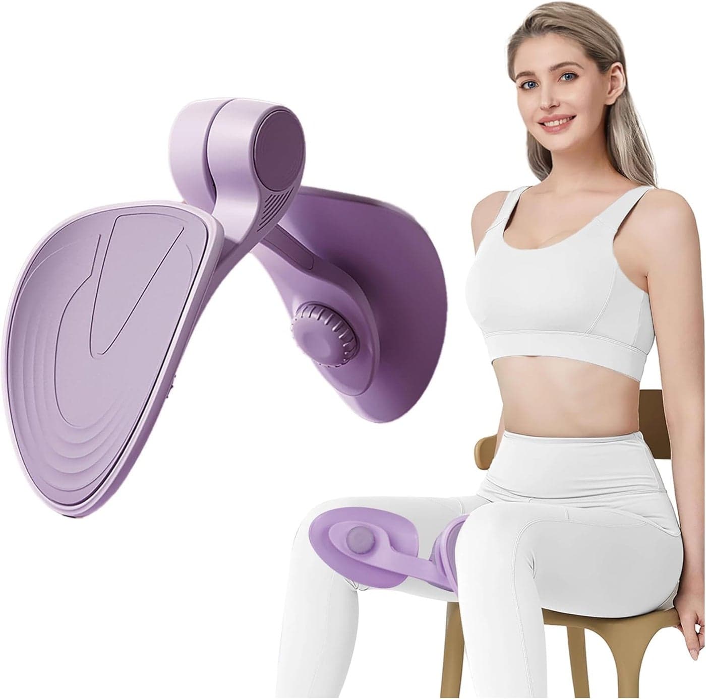 Piyu Thigh Master Hip and Pelvis Trainer for Women, Pelvic Floor Strengthening Device Women with Resistance Band Set Exercise Equipment for Home Workouts Pelvic Floor Muscle Trainer Glute Trainer