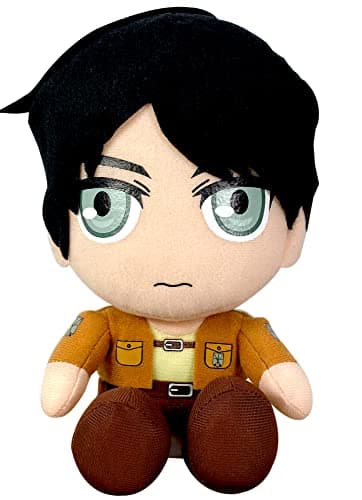 GE Animation Great Eastern GE-52997 Attack On Titan Eren Sitting Pose Stuffed Plush Multi-colored, 8"