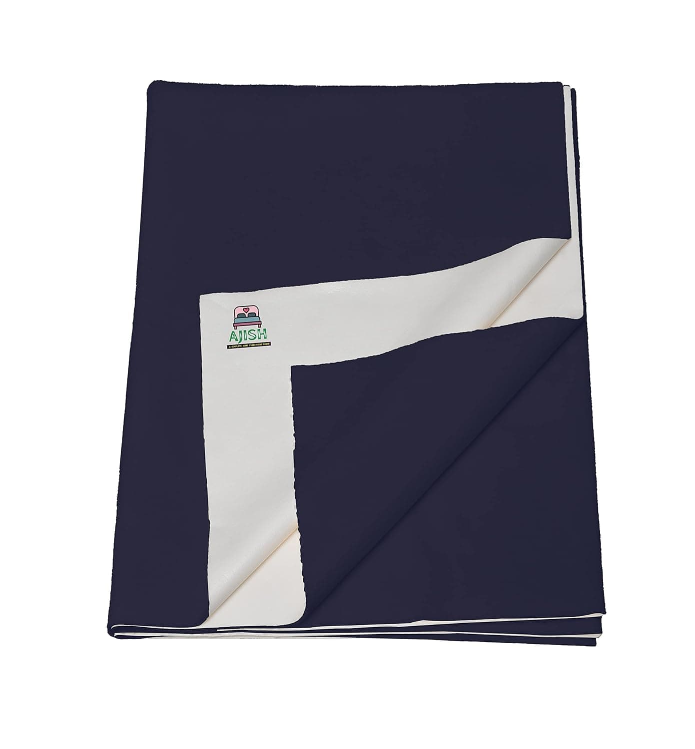 AJISH Baby Bed Protector Reusable 100 Waterproof High Absorbent Faster Dry Sheet Large Size Soft Cotton Fabric Best for New Born Babies Toddler Children 100X140CM Navy Blue Large 1 Piece