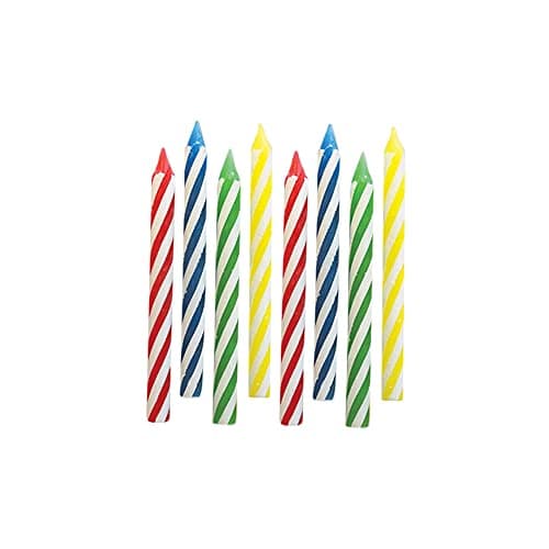 Primary Colors Birthday Spiral Candle - 2.5", 24 Pieces - Celebration Cakes