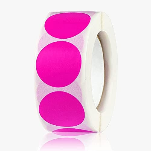 True-Ally 3000 Piece Pink Color 1 Inch Round Dot Sticker Self Adhesive Labels Writable Surface for Inventory Organize, File Classification, Calendar Planner (Bright Pink)
