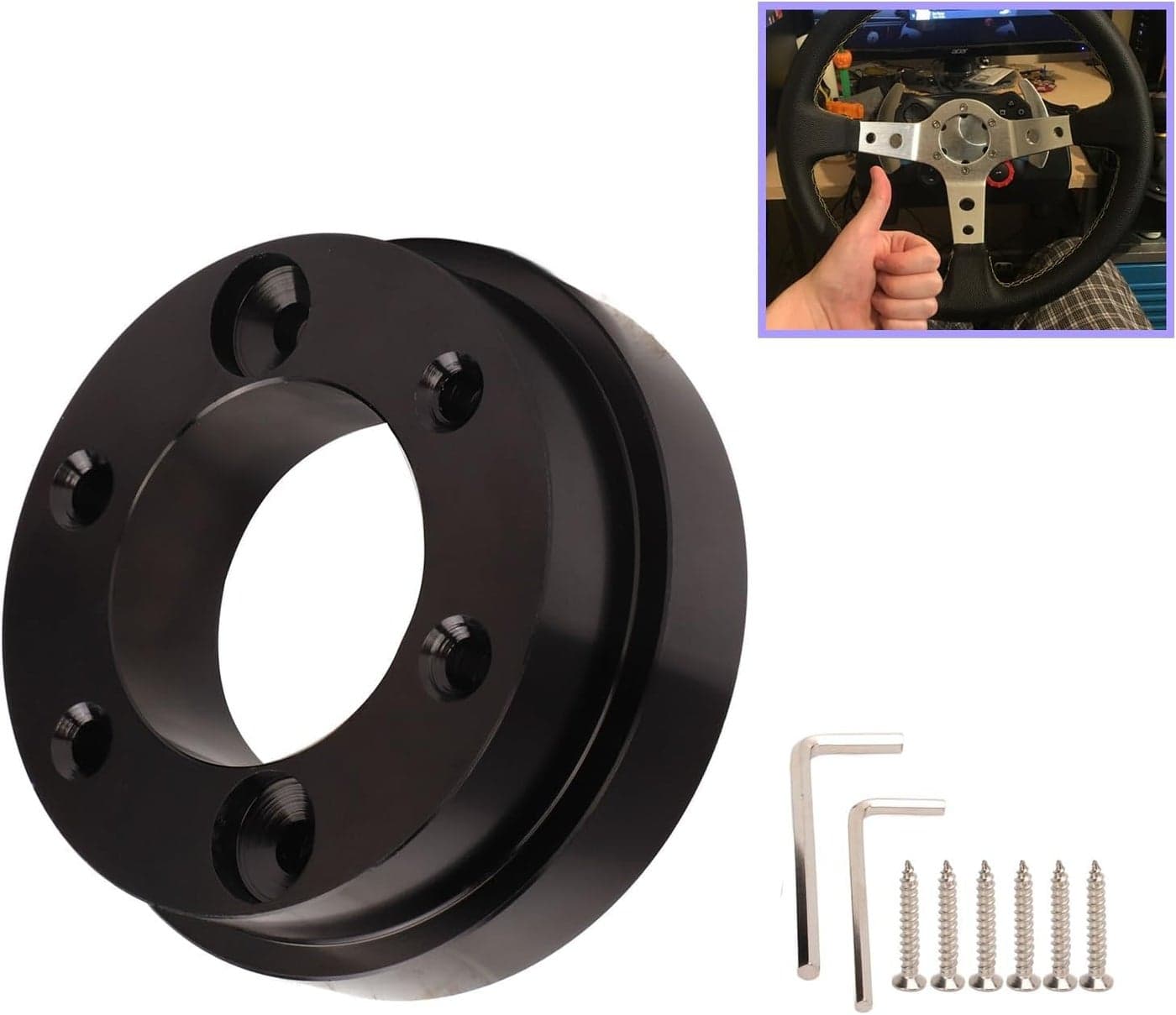 G920 Wheel Adapter Steering Wheel Adapter Plate for Logitech G25 G27 G29 G920 70mm PCD Compatible with 1314 Inch Steering Wheel