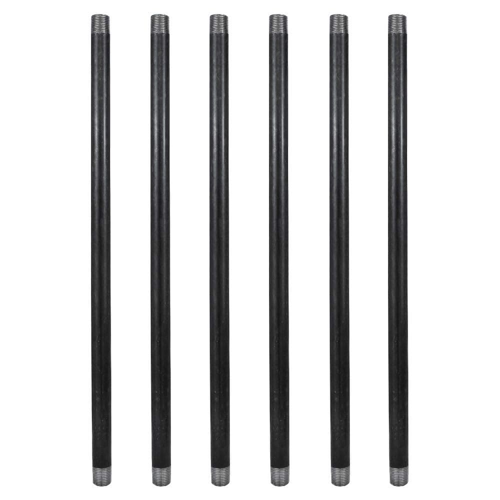 GeilSpace 6 Pack 12 36 Heavy Duty PreCut Grey Metal Pipe Industrial Steel Fits Standard Half Inch Threaded Pipes and Fittings Vintage DIY Industrial Shelving 12 36 Grey