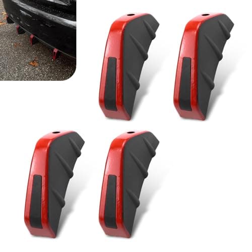 Opuweiy 4 PCS Universal Car Bumper Lip Spoiler Kit Exterior Auto Mods Accessories with AntiScratch Design Suitable for Most Vehicles Red