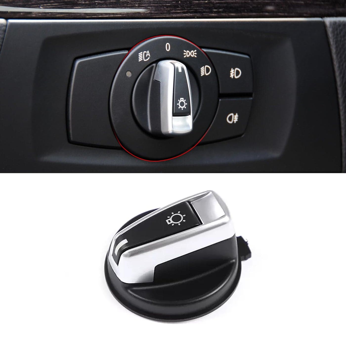 Jaronx Compatible with BMW Headlight Switch Knob for 1E81 E82 E88 E87 3 E90 E91X1 E84 Upgraded Head Light Knob Button Headlampe Switch Control Headlights Button Replacement
