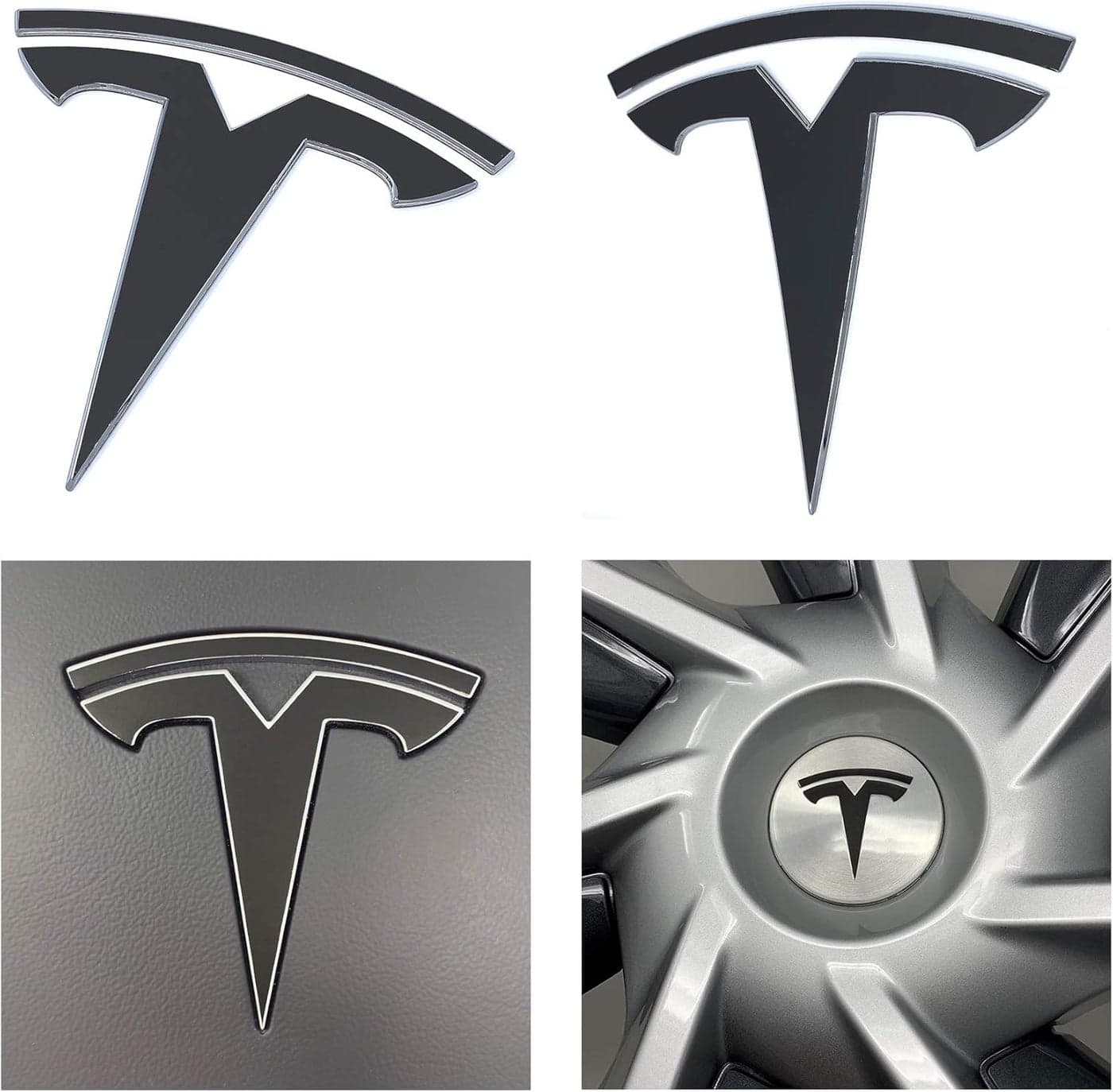 Custom Cut Graphics Logo Decal Wrap for Tesla Model Y, 11-pc Set (Matte Black)