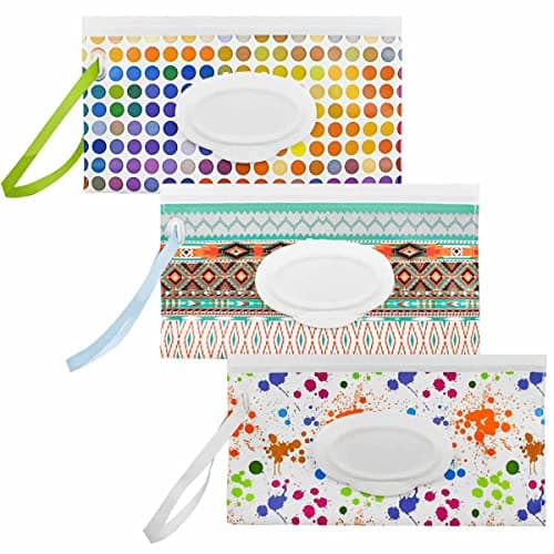 3 Pack Baby Wipes Dispenser Portable Refillable Travel Wipes Holder for Diaper Bag
