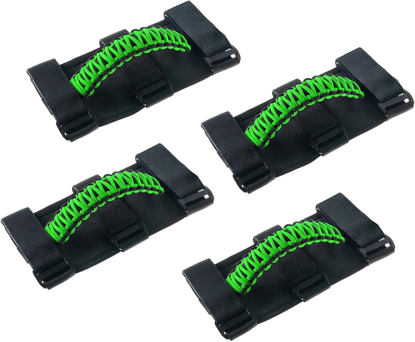 Savadicar 4 x Roll Bar Grab Handles for Jeep Wrangler & Gladiator (1955-2023) - Green