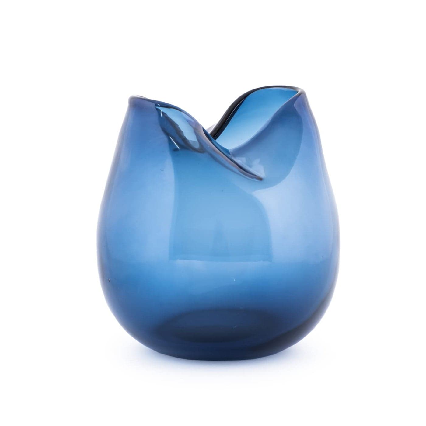 EZ Life Xclusive Modern Twisty Blue Moroccan Glass VaseHome Dcor Flower centerpiecesDecorative Vase for Living RoomKitchen Flower vase for CornerHouse Warming Gift Pack of 1
