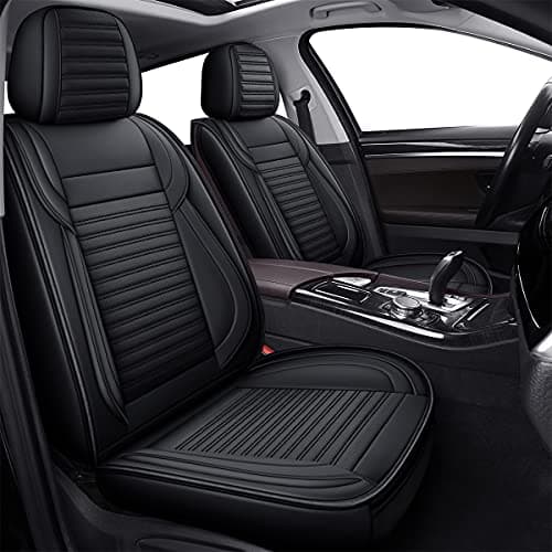 LINGVIDO Car Seat Covers,Breathable and Waterproof Faux Leather Automotive Seat Covers for Cars SUV Pick-up Truck Sedan,Universal Anti-Slip Driver Seat Cover with Backrest (Full Seat, Black)
