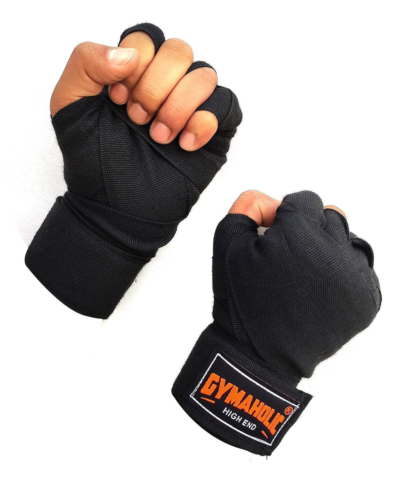 Gymaholic Handwraps, Hand Wraps, Handwraps MMA, Hand Wrap for Boxing, Handwraps for Women, Hand Wraps for Men, Hand Wraps for Gym (Black, 108)