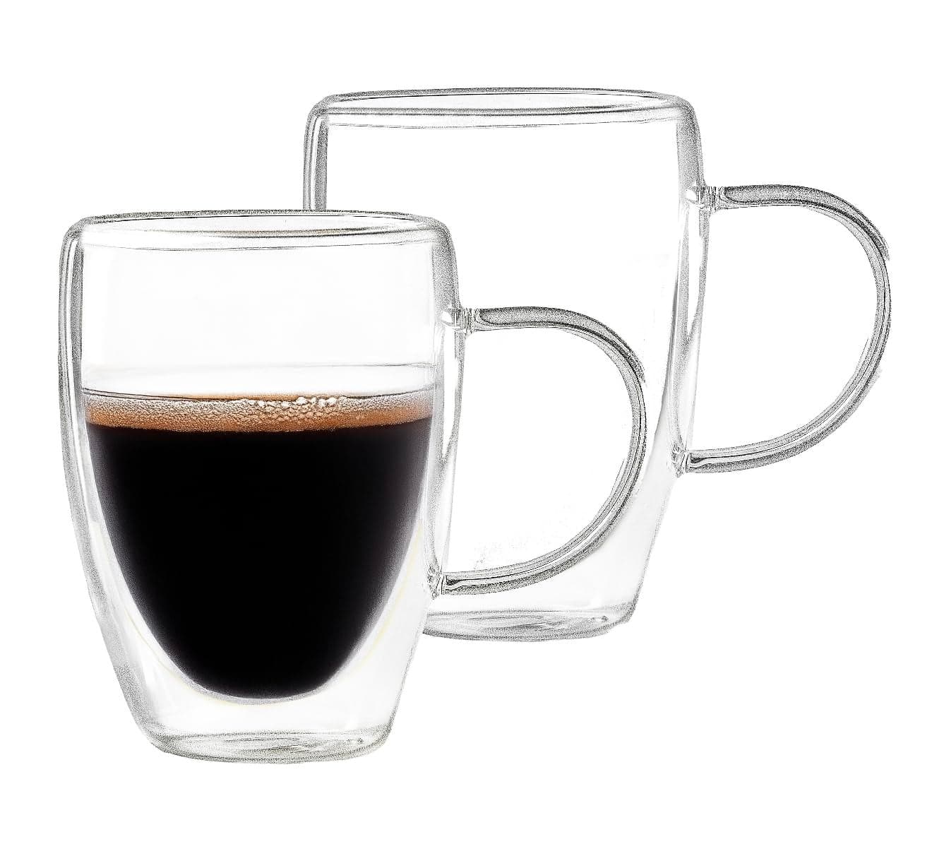 Sipologie Nord Double Wall Mug 300ml Set of 4 Elegant Clear Glass Mugs with a Premium Finish Ideal for Hot and Cold Beverages Great for Gifting Transparent