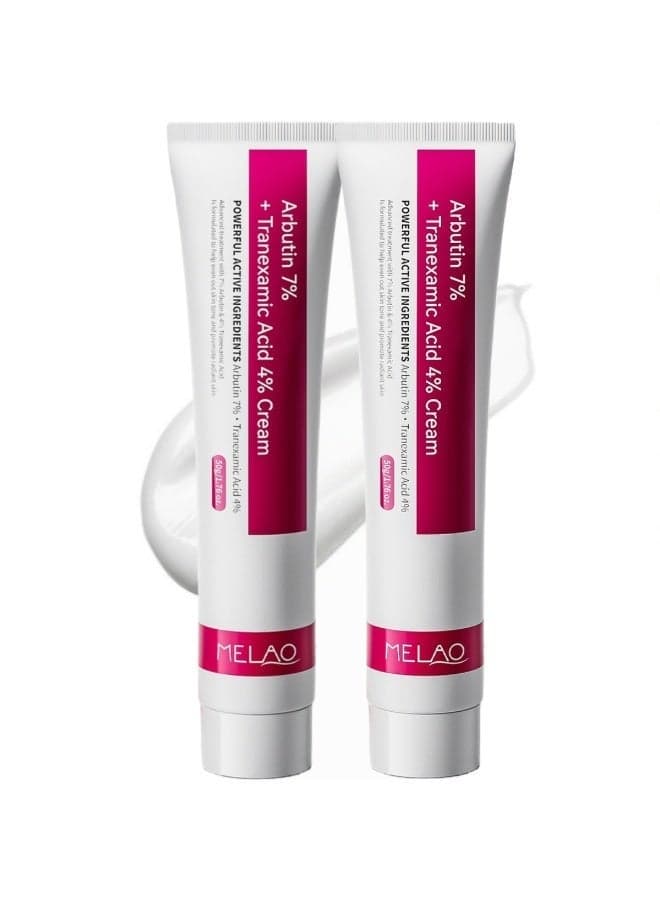2-PACKS 7% Arbutin + 4% Tranexamic Acid Dark Spot Cream | Reduces Pigmentation, Inhibits Melanin Production, and Brightens Skin Tone 50g*2