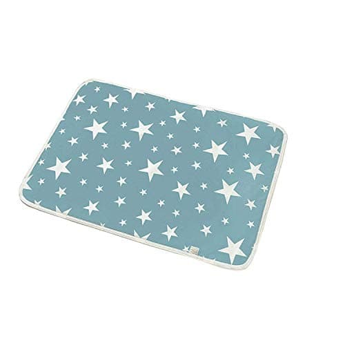 Syga Baby Waterproof Dry Sheet, Washable Reusable Bed Protector (Blue Star, Medium-50 x 70 cm)
