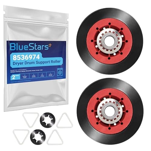 BlueStars Ultra Durable 8536974 Dryer Drum Support Roller – Compatible with Whirlpool Kenmore Maytag Dryers - Replaces 8536973 W10314171 W10314173 WPW10314173 PS11752609 - PACK OF 2
