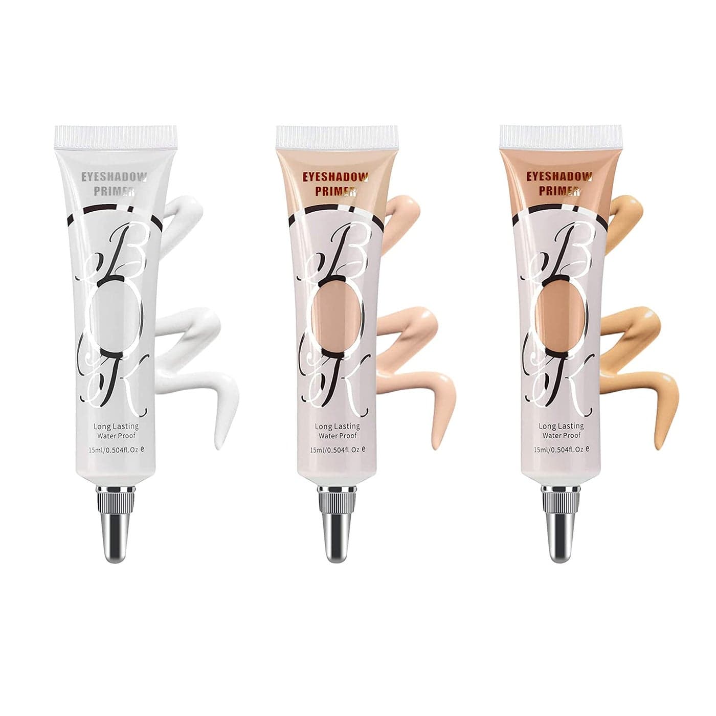 LOKFAR 3 Pack Matte Eyeshadow Primer for Oily Lids No Crease White Medium Dark Cream Eye Primer Makeup Eyeshadow Base Waterproof Long Lasting Eyelid Primer Liquid Eyeshadow for All Shadows Set E