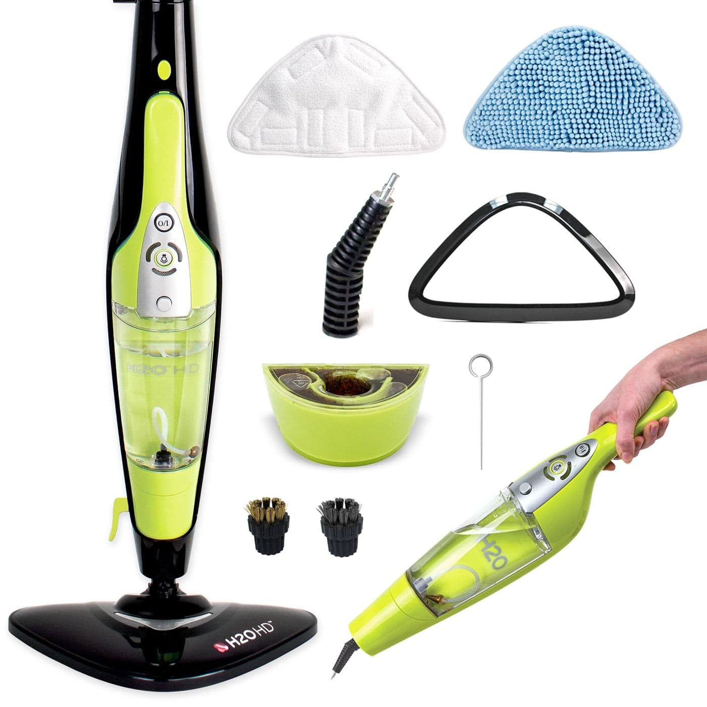 H2O HD 3in1 Steam Mop and Handheld Steam Cleaner For Floor Cleaning Hardwood Floors Grout Cleaner Upholstery Cleaner Tiles and Carpets