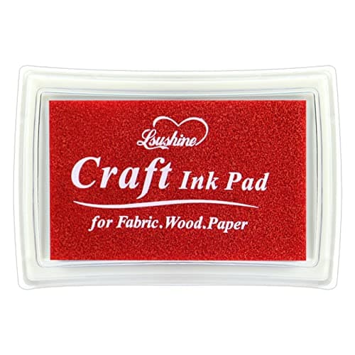 Craft Ink Pad for Rubber Stamps Paper Wooden Fabric Scrapbooking NonToxic Finger Ink Pads for Kids Red
