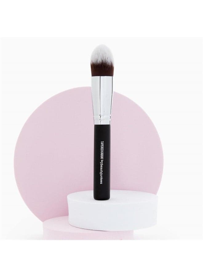 Under Eye Concealer Brush - Beauty Junkees Tapered Kabuki Brush with Soft Synthetic Bristles for Concealing, Blending, Setting, Buffing with Powder, Liquid, Cream Cosmetics, Vegan Makeup Brushes