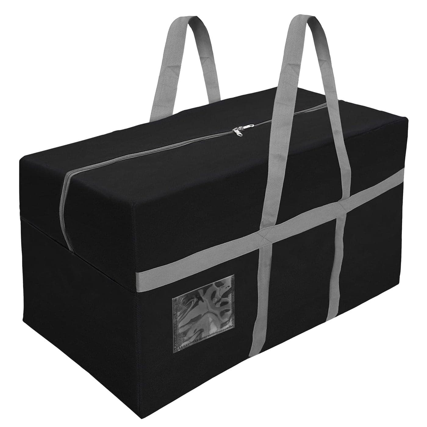 Storite Extra Large 128 L Nylon Moisture Proof Multipurpose Heavy Duty Storage Bag for ToysStationeryBlanketsClothesMoving Bags With Strong Reinforced Handles Rectangular Black80x40x40 cm