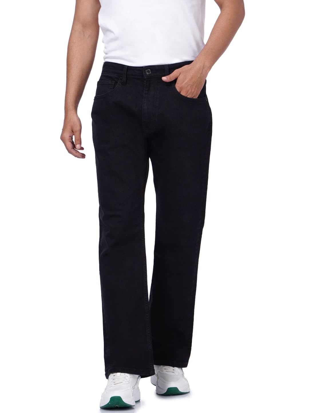 Jack & Jones Men Regular Fit Jeans(139435101_Black Denim_34/32)