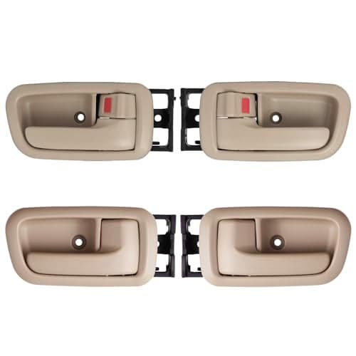 Lcyolada Set of 4 Interior Door Handles WBezel Beige Compatible with 20002006 Toyota Tundra StandardExtended Cabs ONLYFront and Rear Side