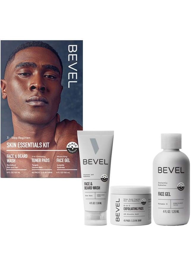 Skin Care Set - Includes Face Wash with Aloe Vera, Glycolic Acid Exfoliating Pads, Lightweight Face Moisturizer, Helps Treat Blemishes, Bumps and Discoloration (Packaging May Vary)