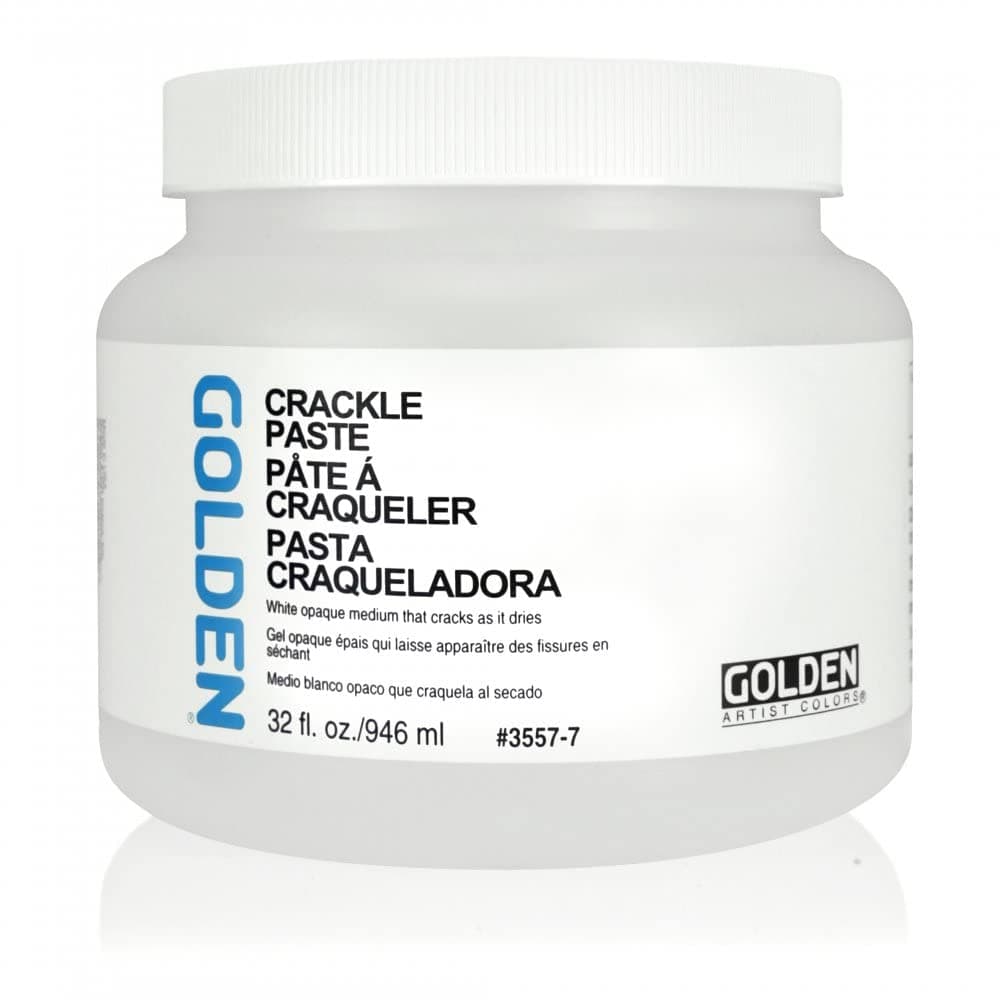 Crackle Paste by GOLDEN, 32 fl. oz. Jar, Professional Acrylic Paste Medium, Opaque