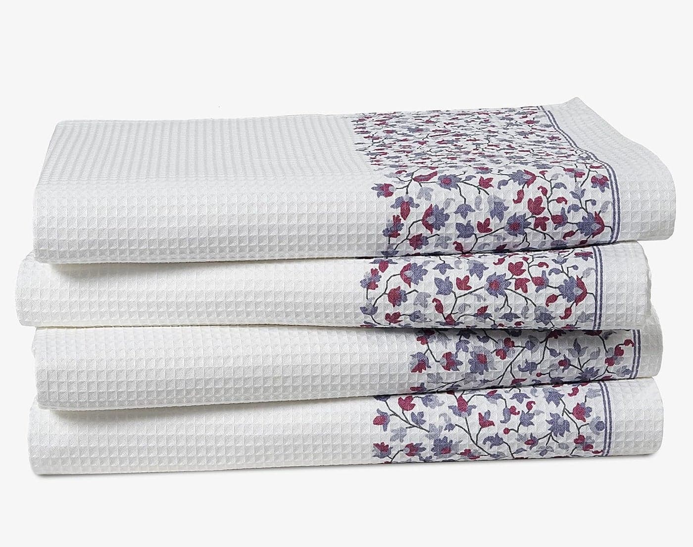 LANE LINEN Bath Towels Set, Waffle Towels for Bathroom, 100% Cotton Bath Towel Set, 137 x 71cm Extra Large Bathroom, Super Absorbent Hotel & Spa Quality Shower Towels -White (Pack of 4)