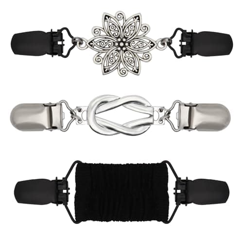 ROPAKED 3 Pcs Cinch Clips Vintage Dress Clips Back Cinch Elastic Shawl Cardigan Collar Clip Fit Sweater Waist Cincher Clip Pant Waist Tightener Clothes for Women