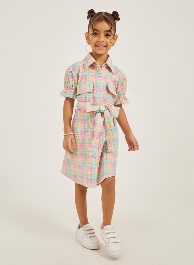 Pastel Plaid Shirtdress