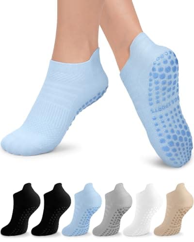Aoliks Pilates Grip Yoga Socks for Women,Non Slip Athletic Socks for Barre, Ballet, Dance, Barefoot Workout