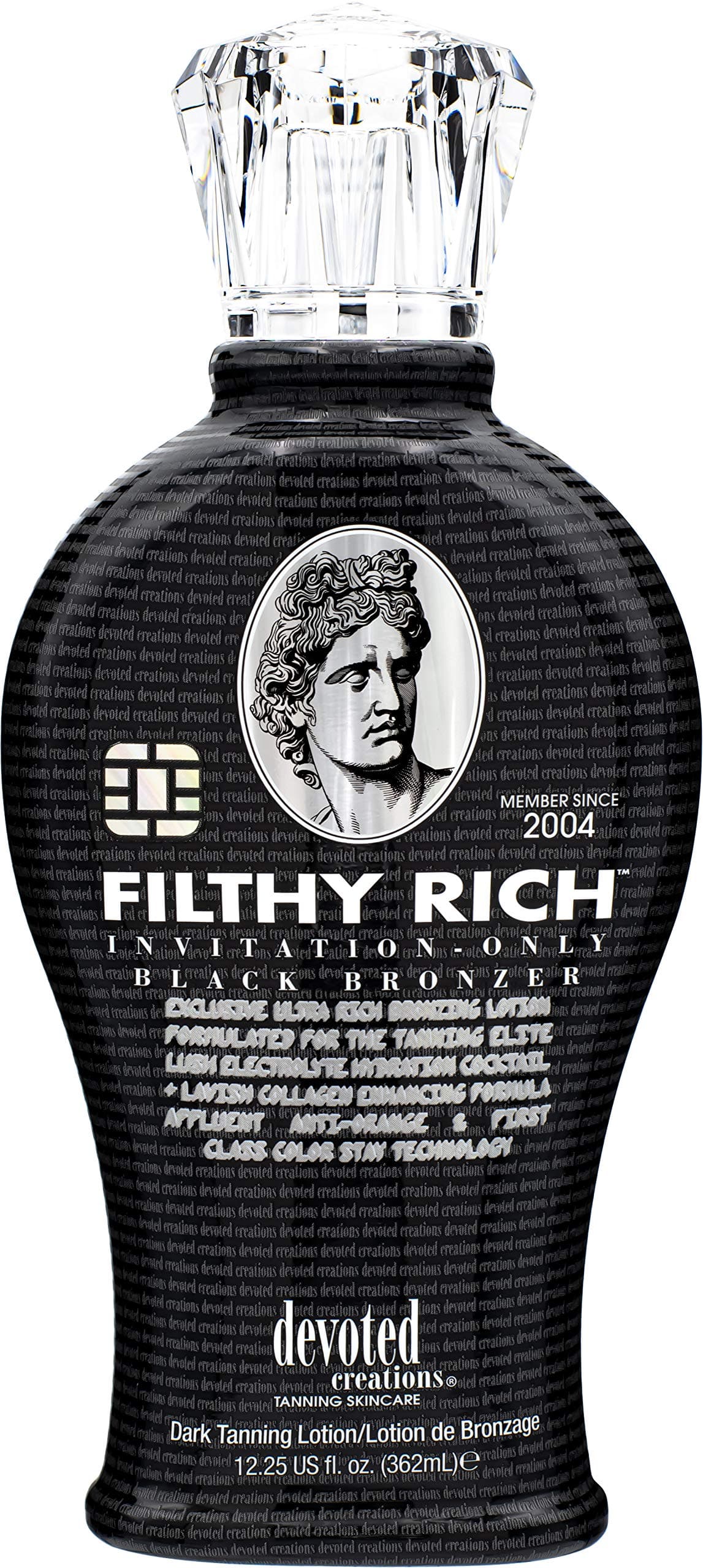 Devoted Creations Filthy Rich Luxurious Dark Bronzing Formula with AntiOrange Technology and High Levels of DHA Natural Cosmetic Bronzers for Immediate Color 1225 oz