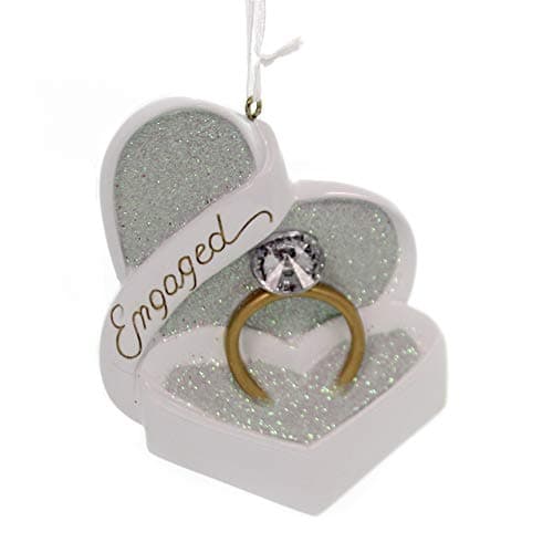 Engaged Heart Shaped Box and Ring with Gem Ornament