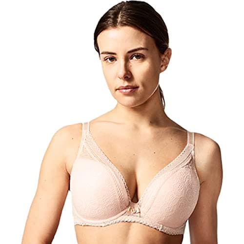 Chantelle Women's Festive Lace Plunge Bra, Nude Blush, 34B