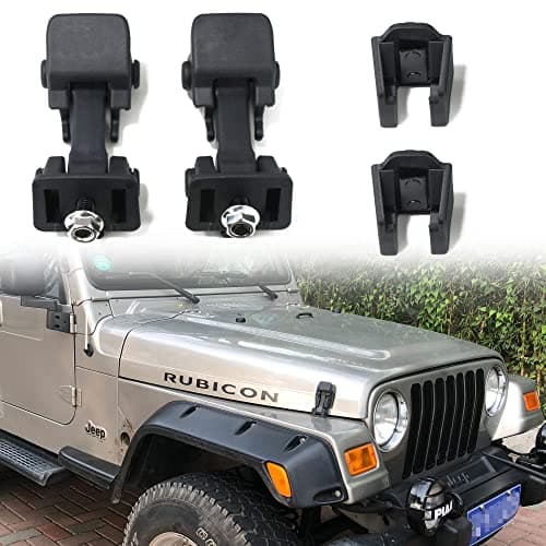 sukemichi OEM TJ Hood Latches Original Factory Hood Latch Kit for 19972006 Jeep Wrangler TJ Accessories 1 Pair Black