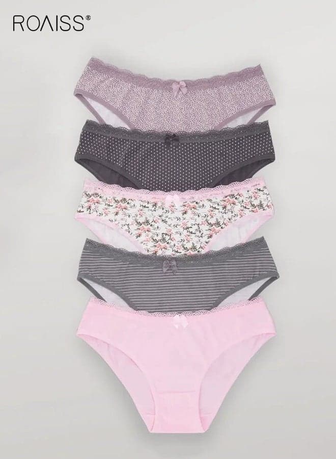 Women's Cotton Mid Rise Bikini Panties Sport Plus Size Multipack Underwear