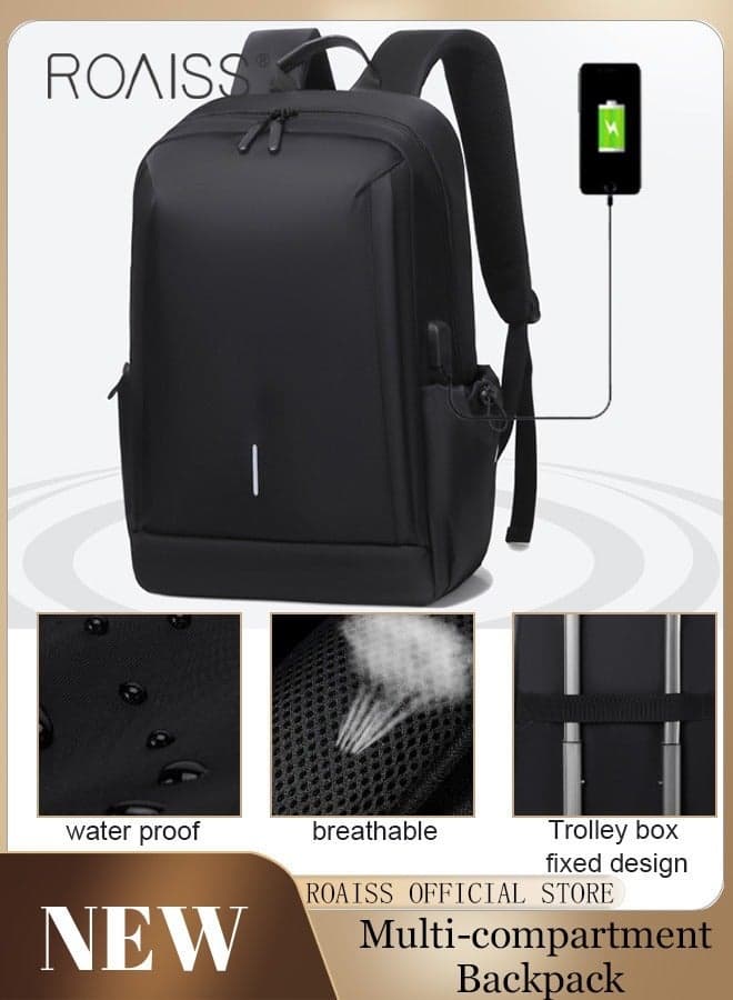 Large Capacity Outdoor Travel Laptop Backpack for Men Casual Double Shoulder Backpack New Fashion Men's Multifunctional Waterproof Daypack Large Capacity Outdoor Travel Laptop Black