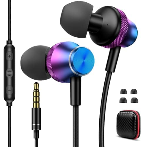 Wired Earbuds With Microphone 3.5mm Jack Earphones for iPhone iPad iPod Chromebook Laptop School,Corded Headphones Noise Cancelling Earbuds for Moto G Galaxy A25 A15 A14 S10 Switch MP3/4 PC Computer