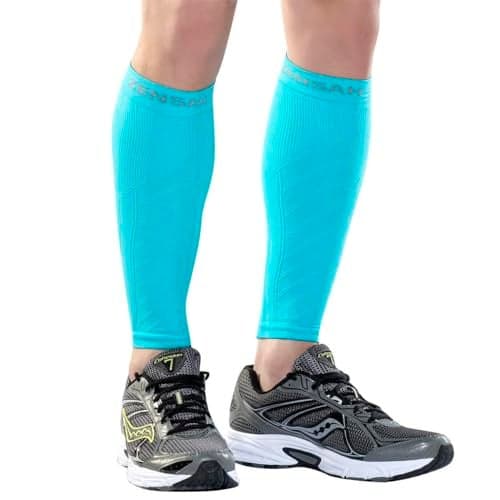 Zensah Running Leg Compression Sleeves - Shin Splint, Calf Compression Sleeve Men and Women (Black, Large/X-Large)