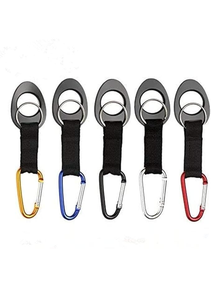 Durable Silicone Water Bottle Holder Hook Carrier with Carabiner Clip & Key Ring, Fits Any 12oz, 17oz and 25oz Water Bottles for Outdoor Activities Camping Hiking Traveling or Daily Use