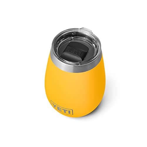 YETI Stainless Steel Rambler Wine Drinking_Cup, Vacuum Insulated, with MagSlider Lid, 10 Ounces, Alpine Yellow