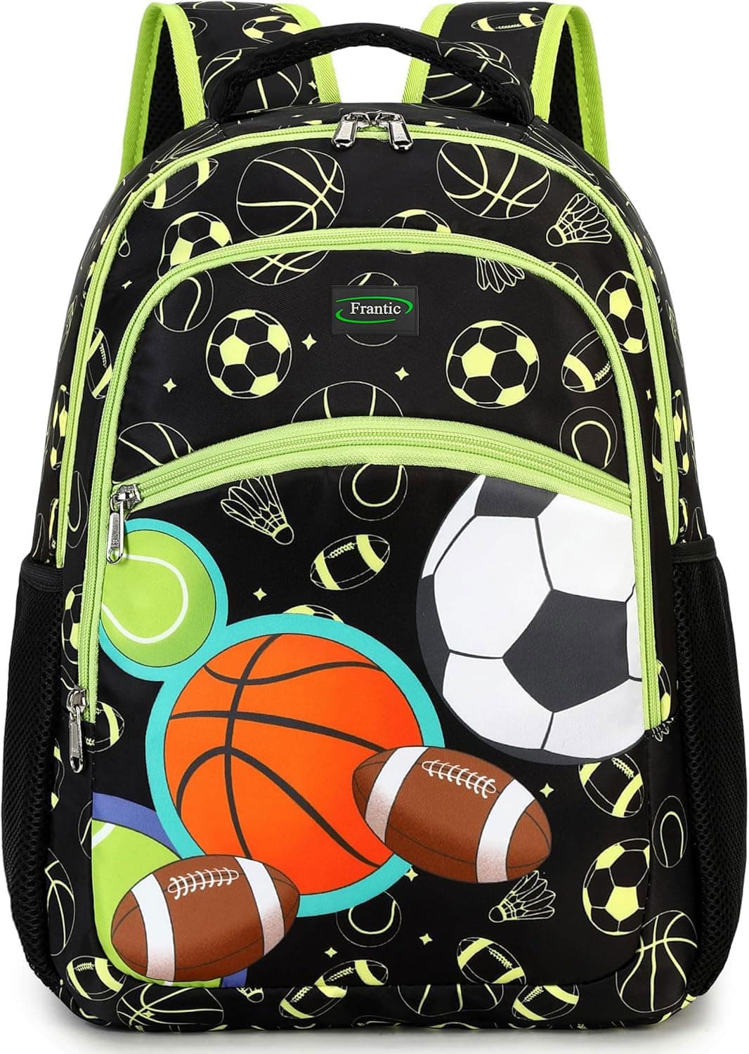 Frantic Waterproof Polyester 26 L School Backpack School Bag Daypack Picnic Bag For Boys & Girls(RR_Black_Multiple_Ball)