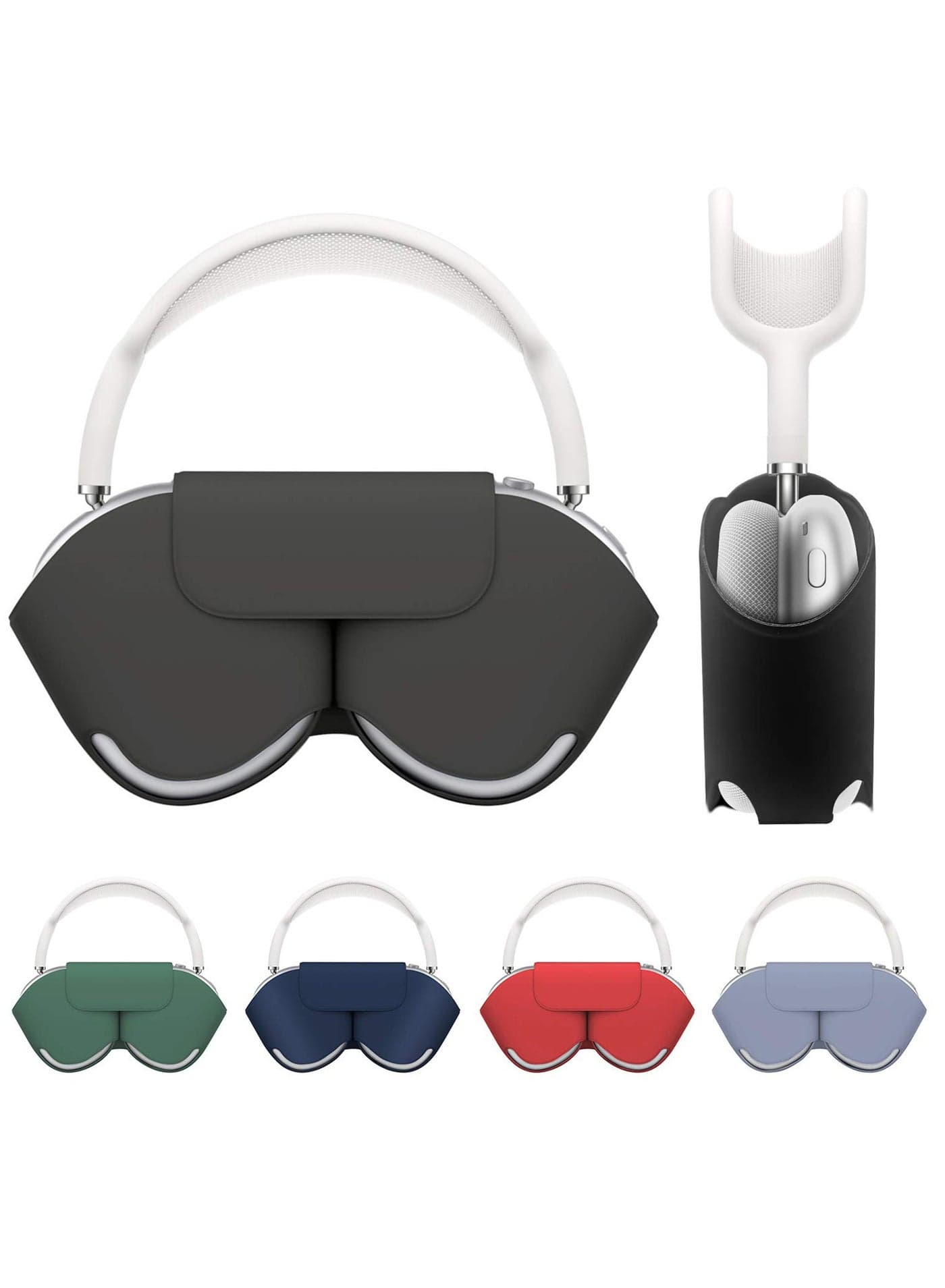 For Apple AirPods Max Case, Smart Automatic Sleep Headphones Silicone Storage Bag, Portable Travel Anti-Scratch Carrying Case, Compatible with AirPods Max Anti-Dust Protective Cover (Black)