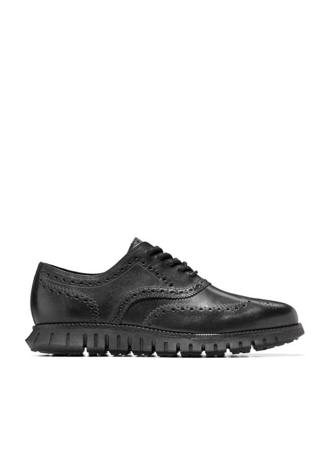 Cole Haan Mens Zerogrand Remastered Wing Tip Oxford, Black/Black, 7-W US