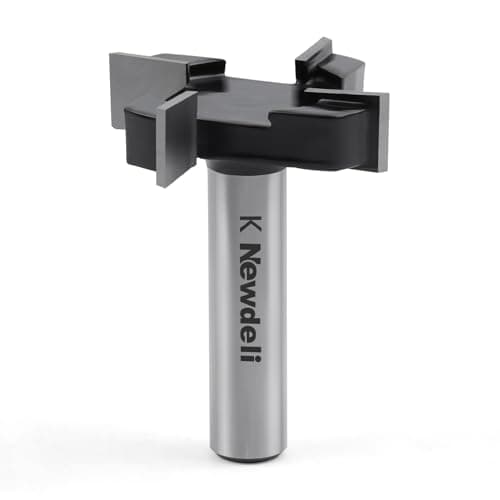 Newdeli CNC Spoilboard Surfacing Router Bit 1/2" Shank 2" Cutting Diameter 4 Wings Slab Flattening Router Bit Carbide Planer Router Bits Wood Milling Cutter