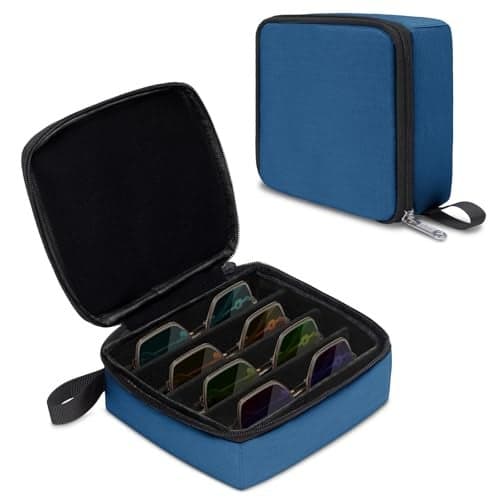Bukere Travel Sunglasses Organizer Case, Adjustable Slot For Multiple Pairs, Portable Eyeglasses Storage Box for Men Women