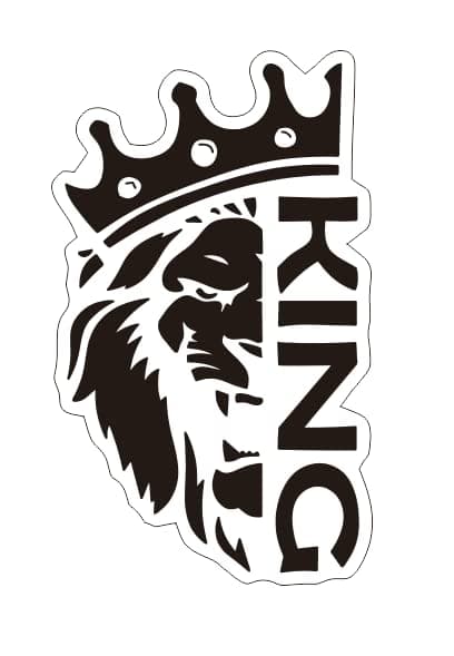 ARAWARA Lion Face Decal for Vinyl Window Trunck Bumper Roaring Lion with King King Symbol Royal Car Sticker King of The Road Majestic Car Decal 1PC Black 7x3inch